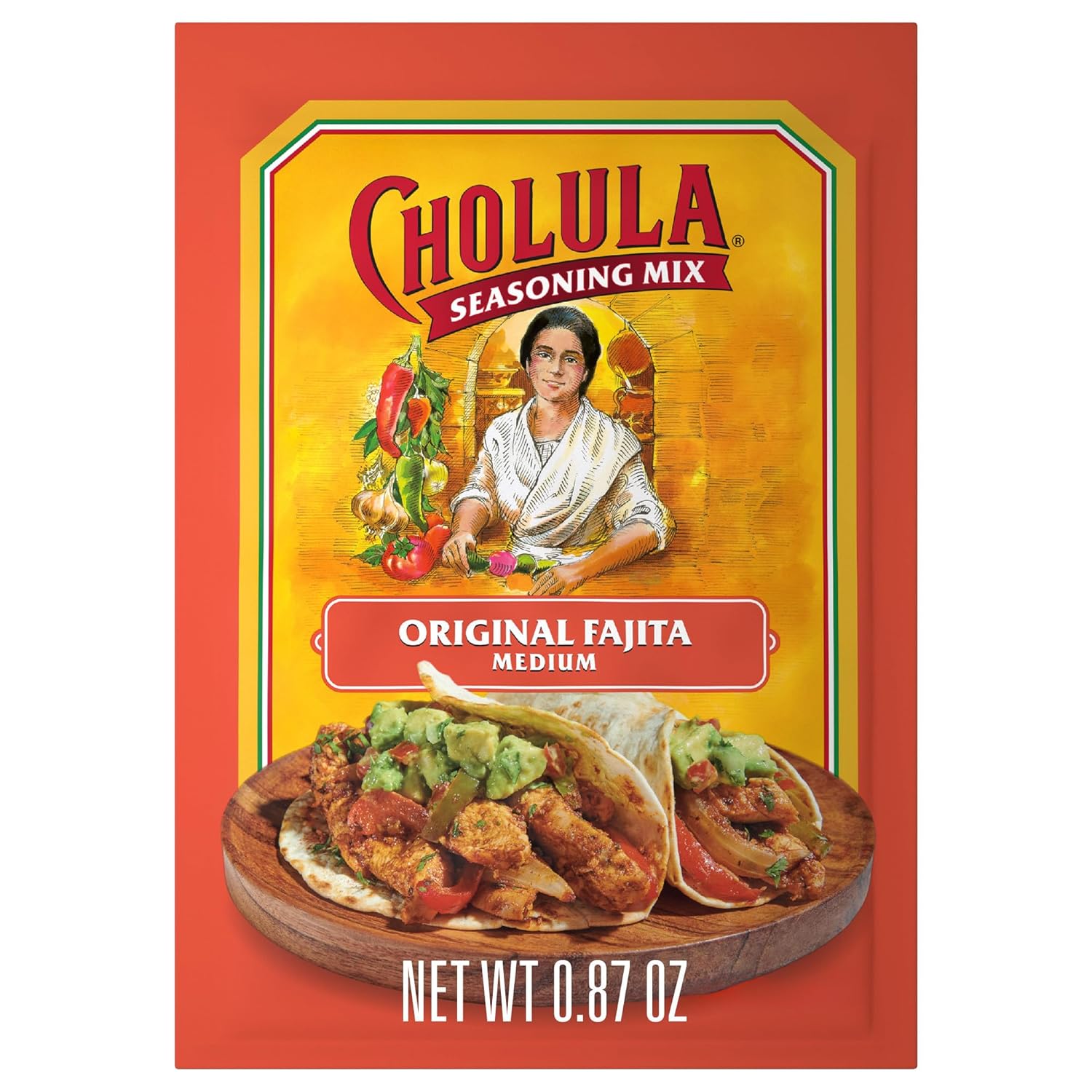 Cholula Seasoning Mix, Original Fajita, Medium Heat, For Chicken, Steak, Shrimp & Veggie Fajitas, 0.87 Oz