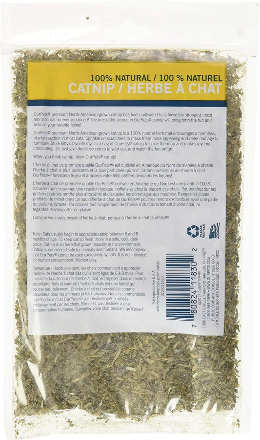 Our Pets Premium Catnip - 0.5 Oz Bag Of High Potency Catnip - 100% North American Grown