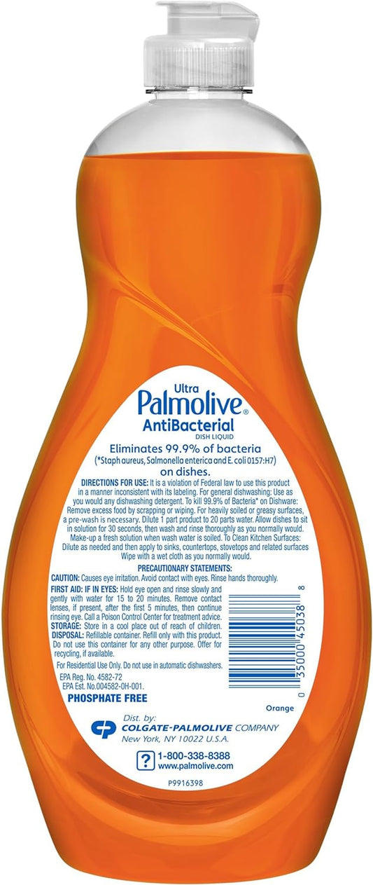 Palmolive, Ultra Dish Liquid Ounce US04232A, Orange, Antibacterial, 20 Fl Oz
