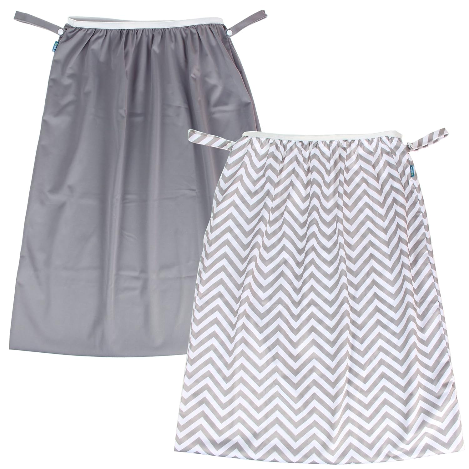 Teamoy (2 Pack Reusable Pail Liner For Cloth Diaper/Dirty Diapers Wet Bag, Gray Chevron+Slate