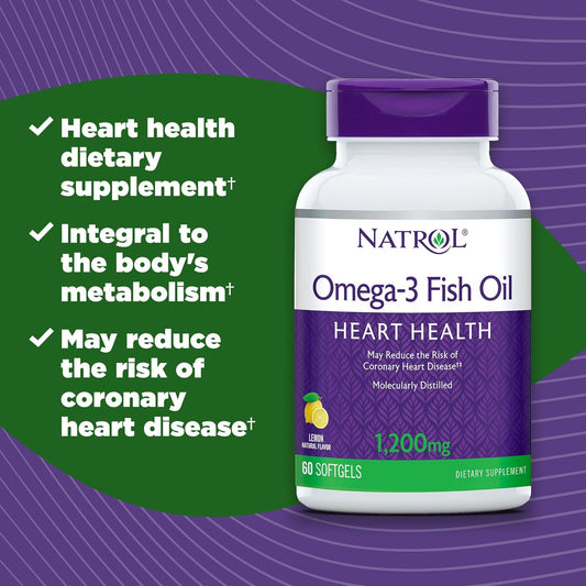 Natrol Omega-3 1200mg Fish Oil, 60 Softgels