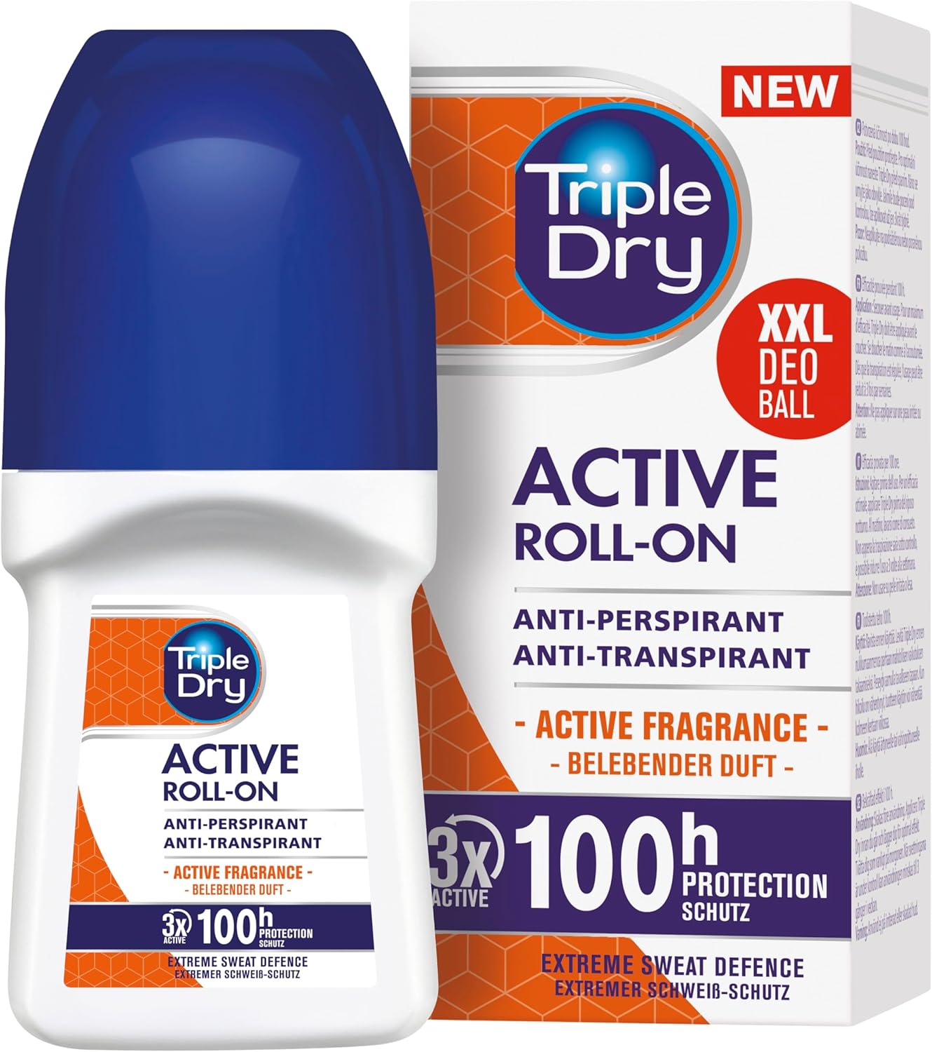 Triple Dry Men | Active Fragrance Anti-Perspirant Roll On 50Ml | 100-Hour Protection Against Excessive Sweating | Fights Odour | Triple Active Formula | Clinically Proven | Male
