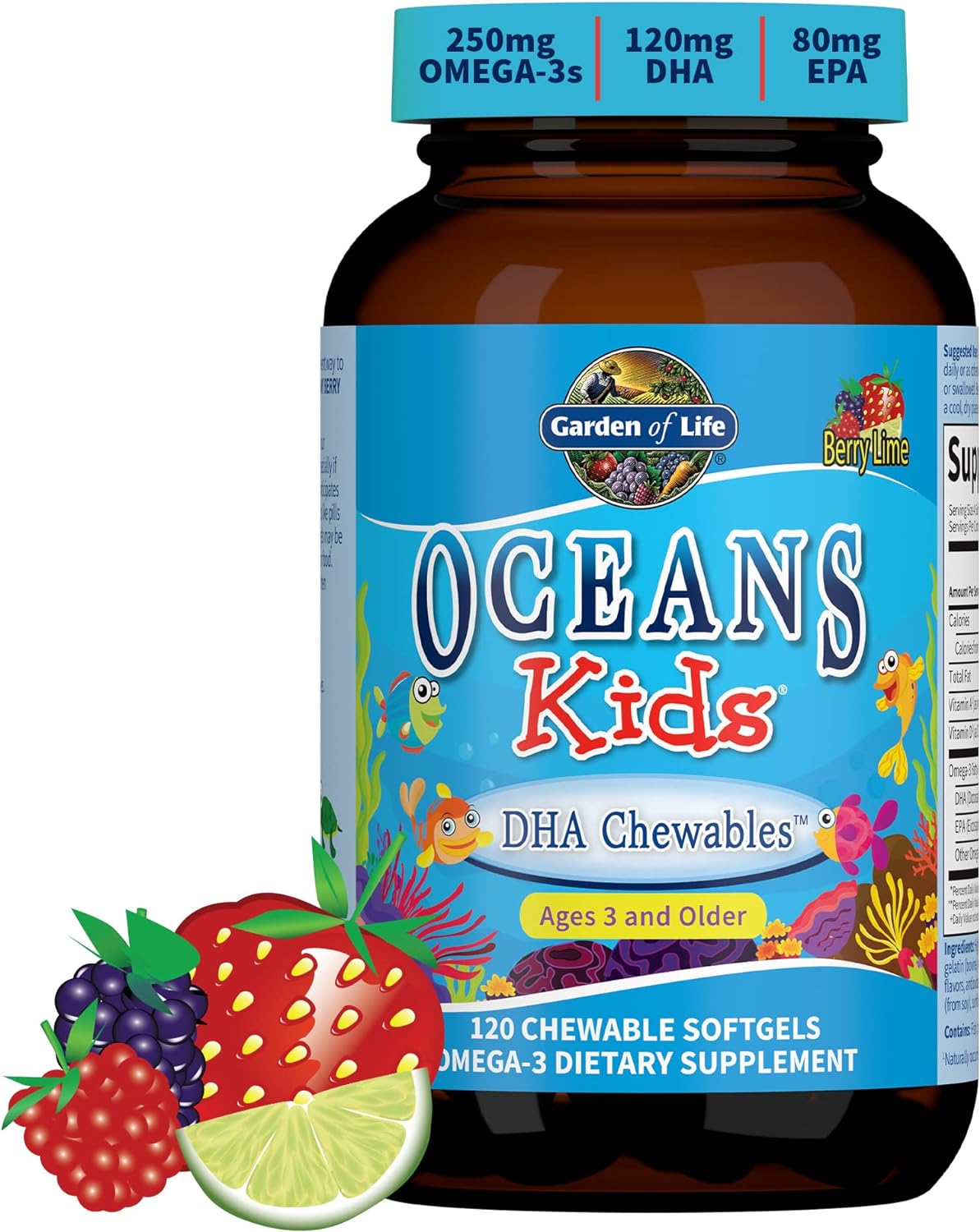 Garden of Life Oceans DHA Supplement for Kids with 250mg of Omega 3s,