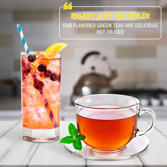 Brew La La Organic Green Tea - Natural Ginger Lemon Flavor - 50 Tea Bag Tin - Low Caffeine - Usda Certified Organic