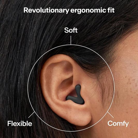 Alpine Silence Ear Plugs For Sleep, Focus & Travel - Comfortable, Travel Essential, Noise Cancelling Earplugs, V-Shape Snug Fit & Soft Oval Tips, 4 Sizes Xs/S/M/L, Reusable Ear Plugs - Black