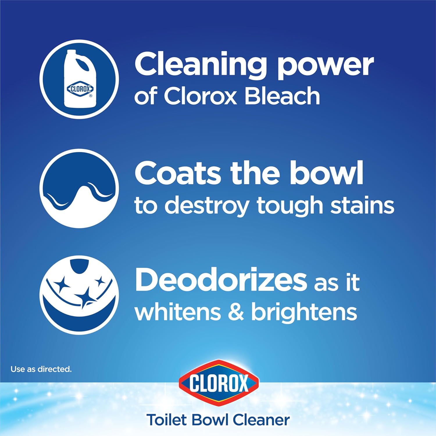 Clorox Toilet Bowl Cleaner, Clinging Bleach Gel, Ocean Mist - 24 Ounces, Pack Of 2