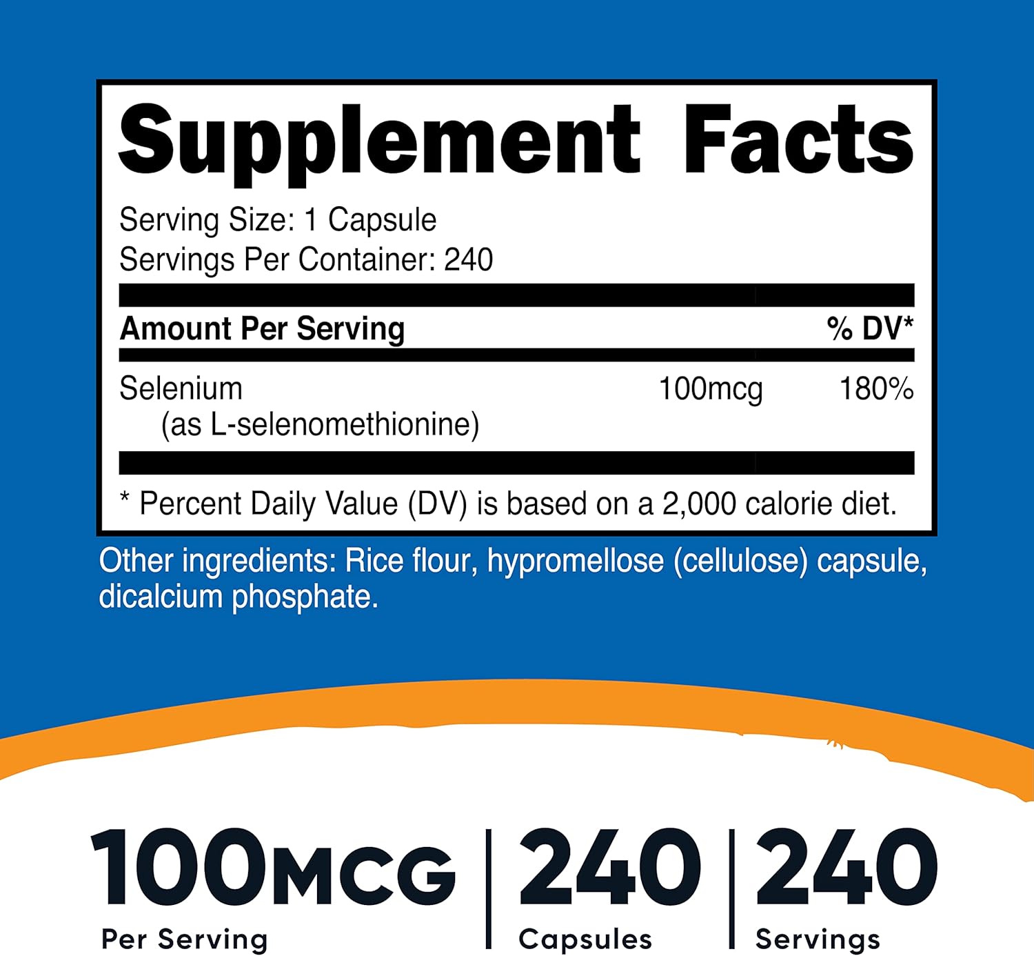 Nutricost Selenium Supplement 100mcg, 240 Capsules, Vegetarian, Gluten Free & Non-GMO