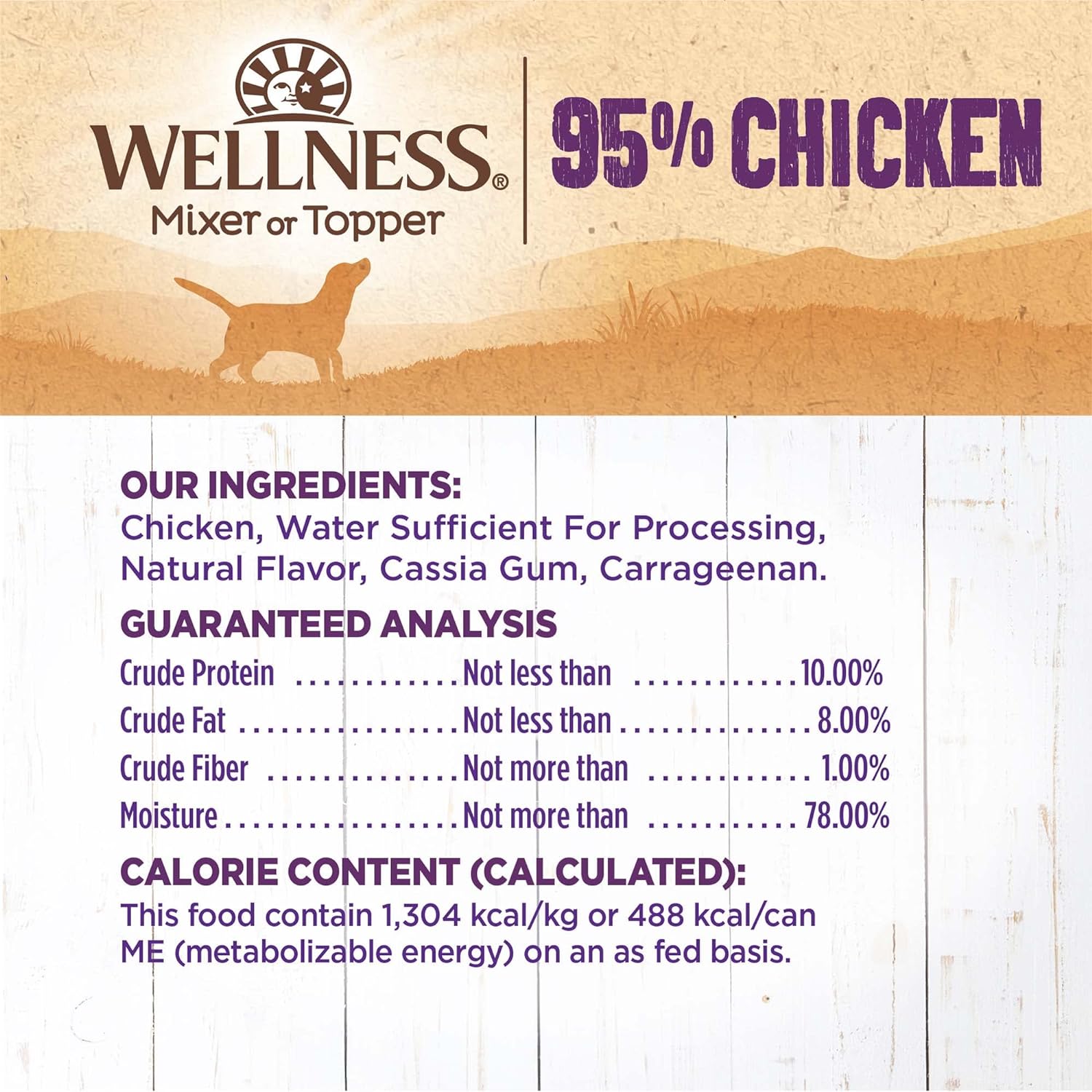 Wellness Natural Pet Food 95% Chicken Natural Wet Grain Free Canned Dog Food, 13.2-Ounce Can (Pack of 12): Canned Wet Pet Food: Pet Supplies: Amazon.com