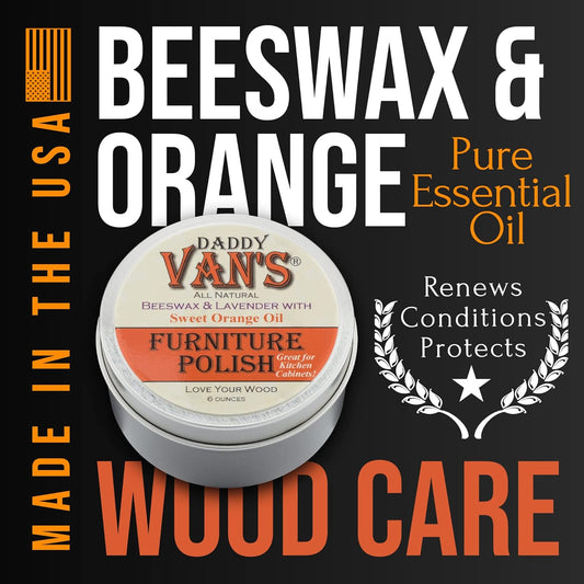 Daddy Van's All Natural Lavender & Sweet Orange Oil Beeswax Furniture Polish