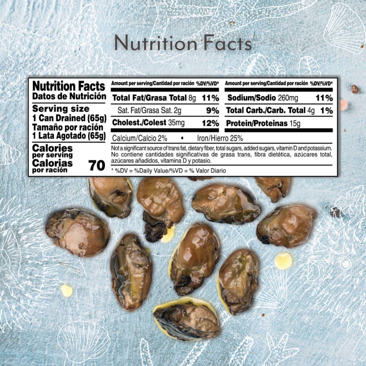 Roland Foods Premium Naturally Smoked Medium Oysters in Oil, Wild Caught, 3 Ounce, Pack of 1 : Oysters Seafood : Grocery & Gourmet Food