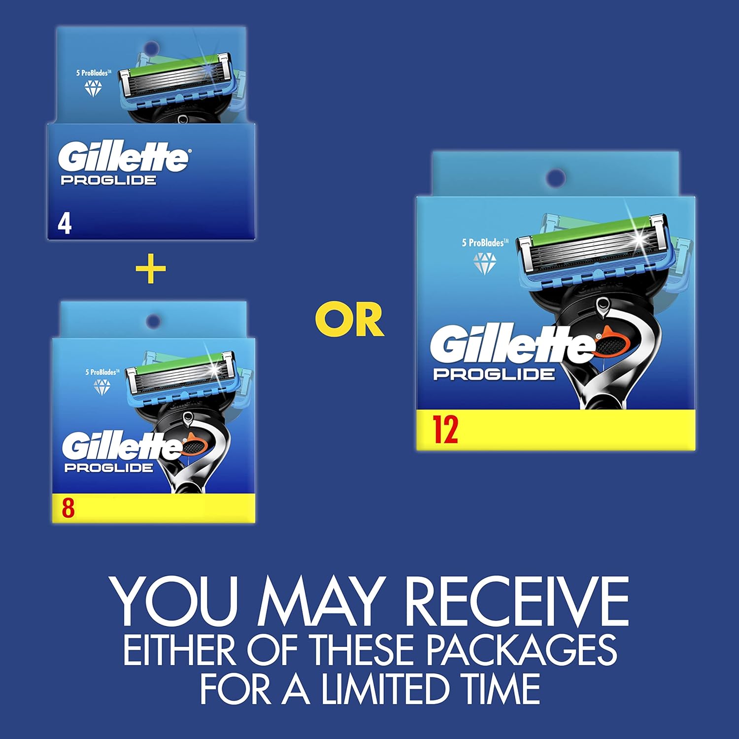 Gillette ProGlide Mens Razor Blade Refills, 12 Count : Beauty & Personal Care