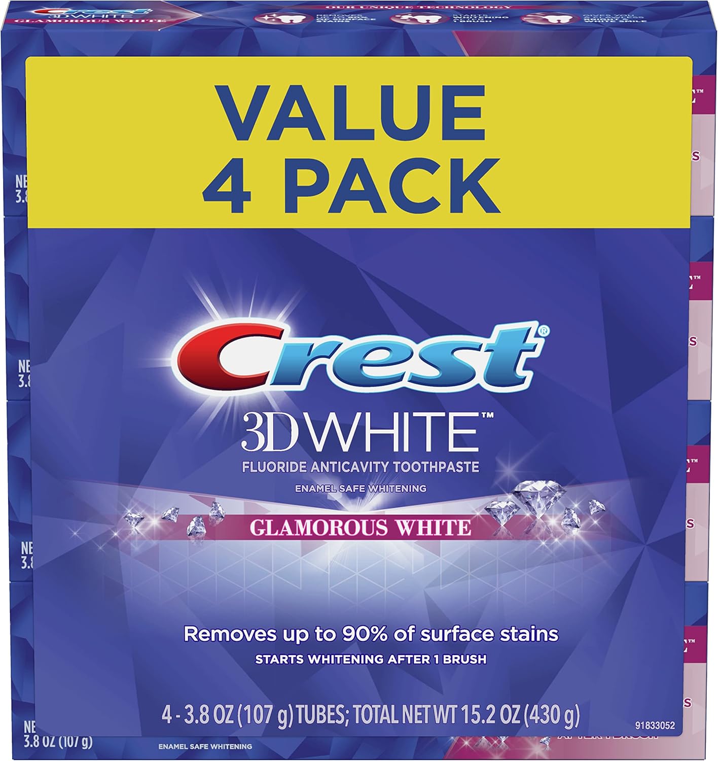 Crest Twin Pack 3D White Luxe Glamorous White Toothpaste, 3.5 Ounce Each