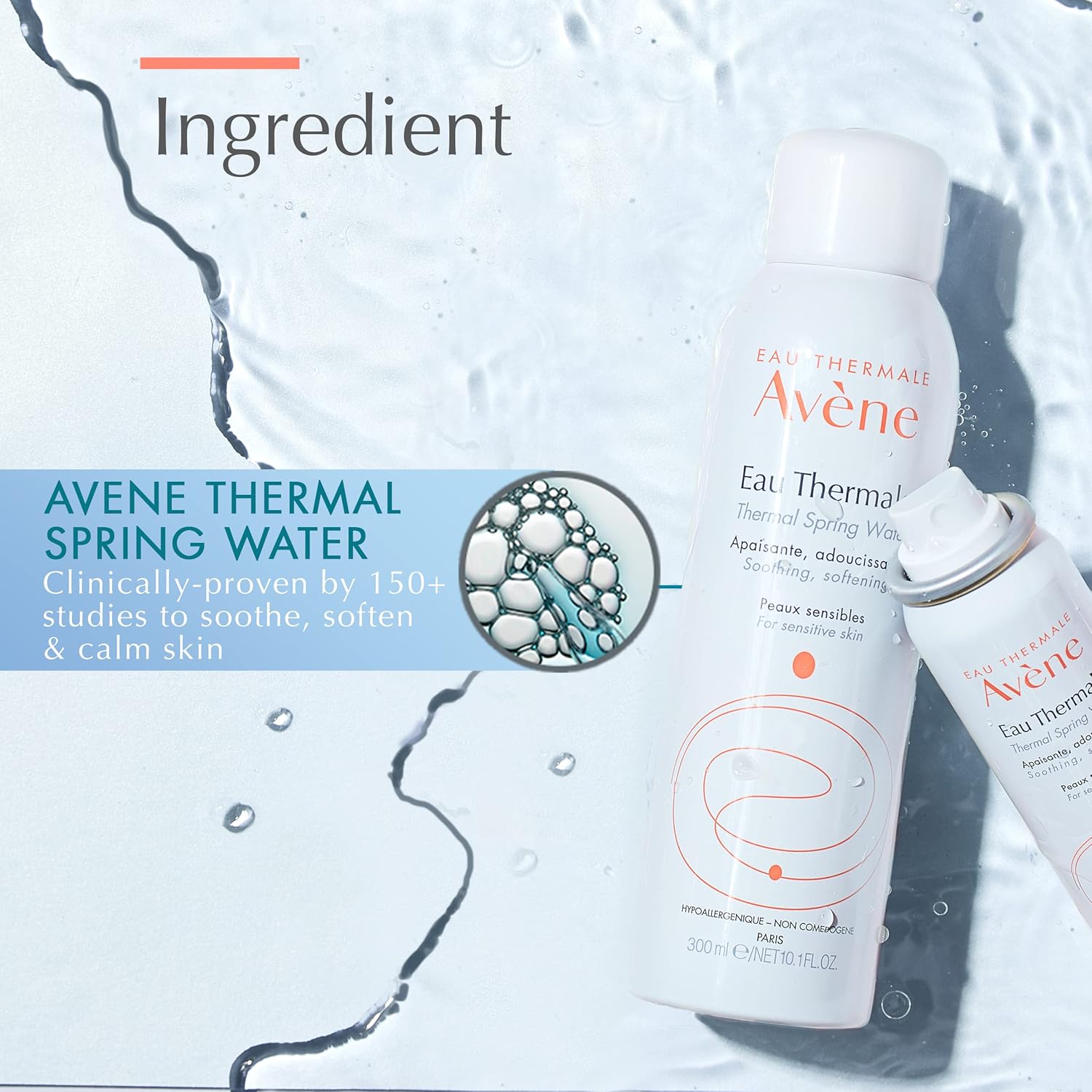 Avène Thermal Spring Water, Soothing Calming Facial Mist Spray Duo, 10.1 Oz, Set Of 2 : Health & Household