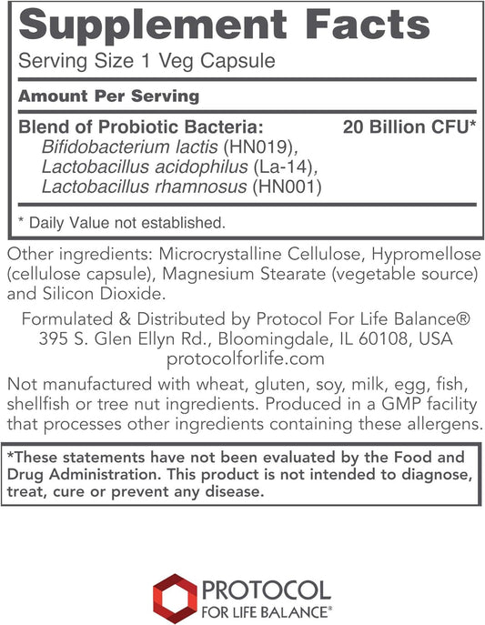 Protocol Proto Dophilus Woman - 20 Billion - Probiotics for Gut Health - Supports Vaginal Health & Bloating Relief* - Vegan & Kosher - 50 Veg Capsules