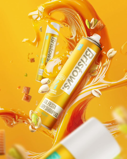 Bristows Sol Fiesta Dry Shampoo, Salted Caramel And Pistachio Fragrance, Refreshes Hair Between Washes, Absorbs Excess Oil Without Drying Out Hair And Scalp, Vegan Friendly, 200 Ml