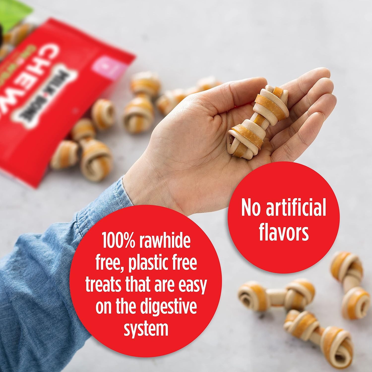 Milk-Bone Chews GnawBones Rawhide Free Dog Treats, Chicken, 8 Long Lasting Mini Knotted Bones (Pack of 4) : Pet Supplies