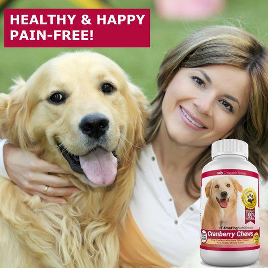 Amazing Cranberry For Dogs Pet Antioxidant, Urinary Tract Support Prevents And Eliminates Uti In Dogs, 120 Chews