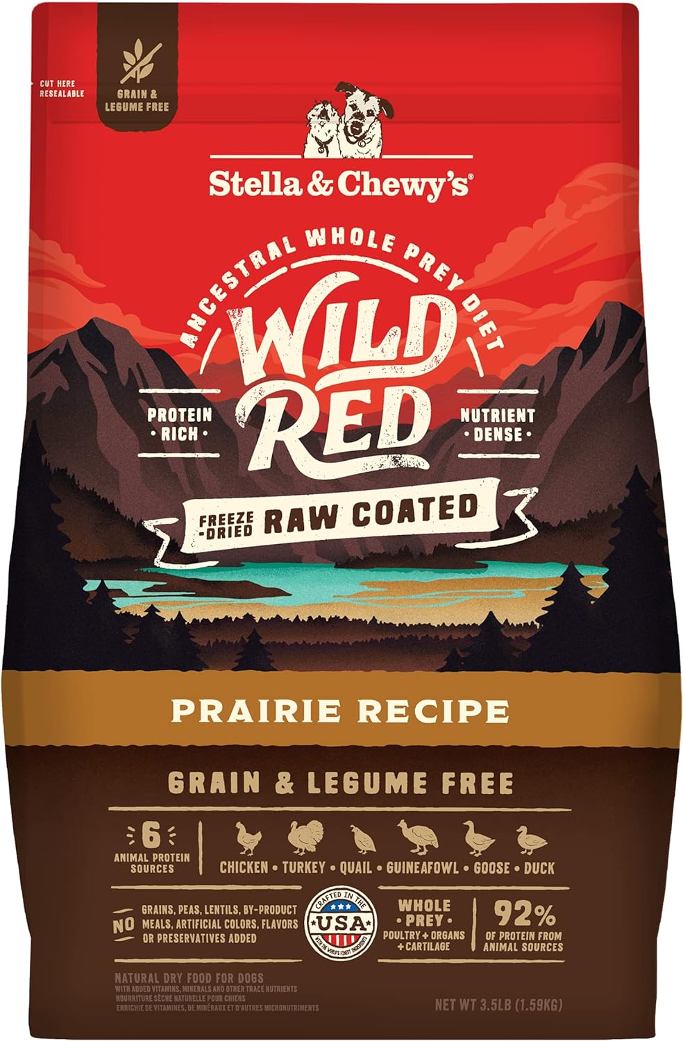 Stella & Chewy'S Wild Red Dry Dog Food Raw Coated High Protein Grain & Legume Free Prairie Recipe, 3.5 Lb. Bag