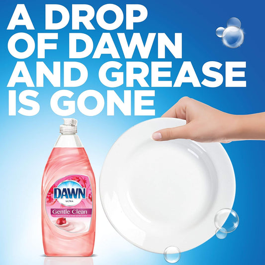 Dawn Gentle Clean Dishwashing Liquid Dish Soap Pomegranate Splash 24 oz (Pack of 2)