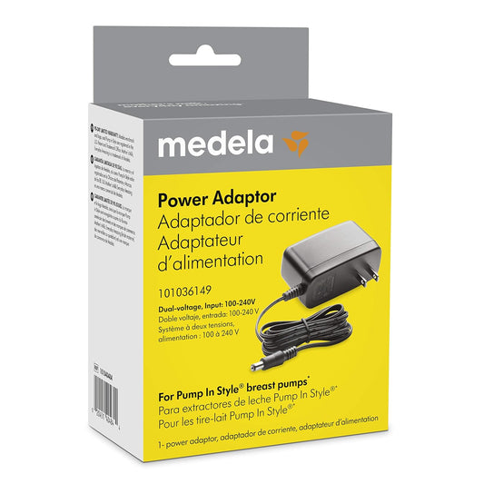 Medela Pump In Style With Maxflow Power Adaptor, Dual Voltage 110-240V Power Supply Cord For International Use, Authentic Spare Part For 9V Pump In Style Breastpumps