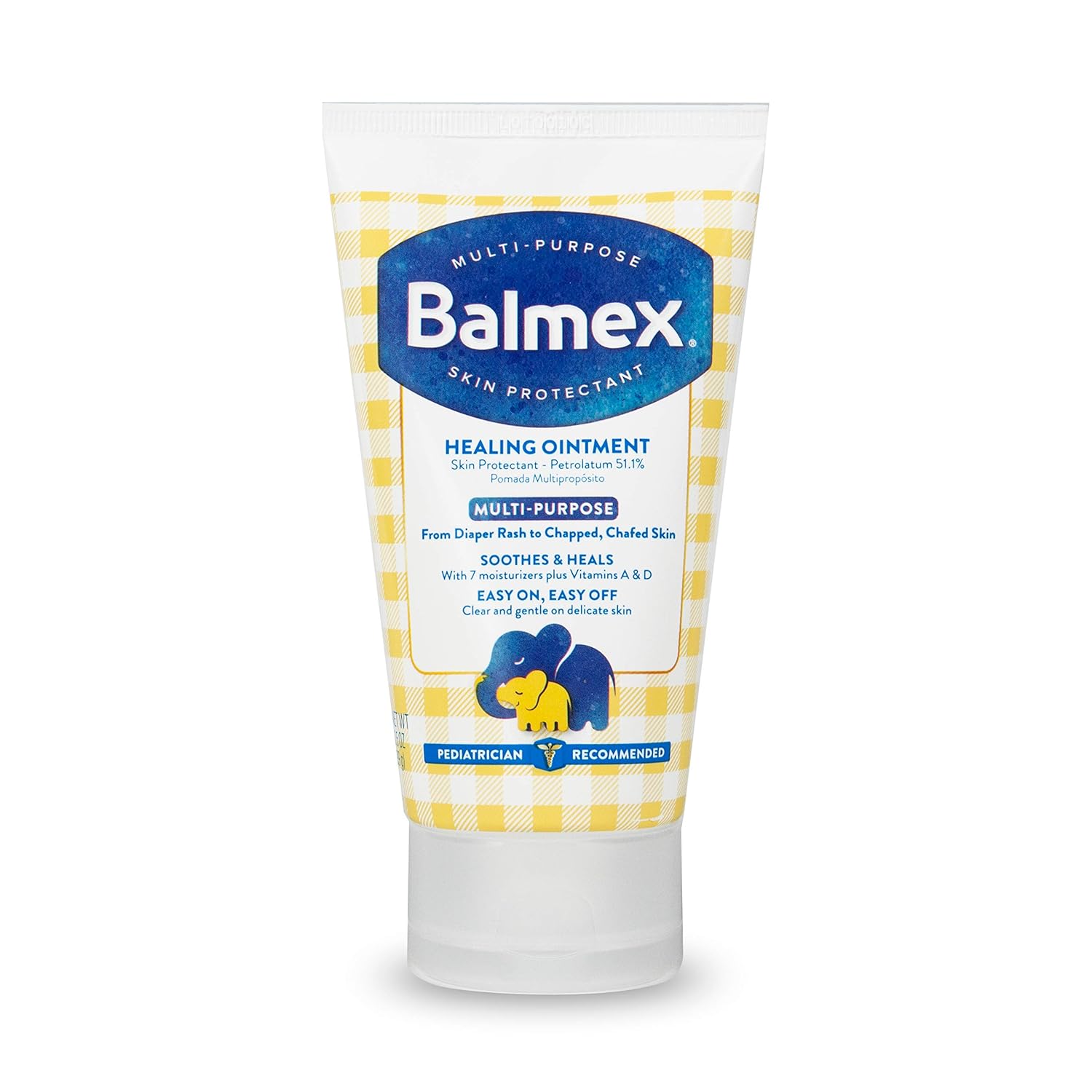 Balmex Multi-Purpose Healing Ointment & Skin Protectant For Diaper Rash And Chafing, With Petrolatum, 7 Moisturizers And Vitamins A&D, Pediatrician Recommended And Paraben-Free, 3.5Oz