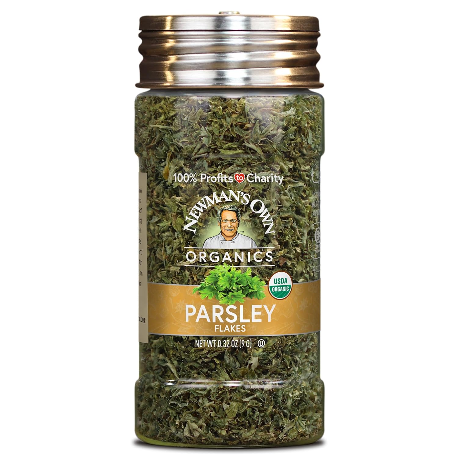 Newman'S Own Organic Parsley Flakes; Great On Chicken, Salads, Usda Certified Organic, Non-Gmo, Kosher, 0.32Oz. Bottle