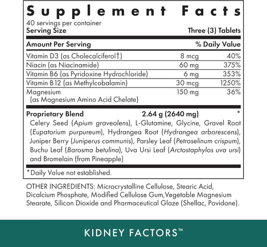 Michael'S Health Naturopathic Programs Kidney Factors - 120 Vegetarian Tablets - Nutrients For Kidney Function - Gluten Free, Kosher - 40 Servings