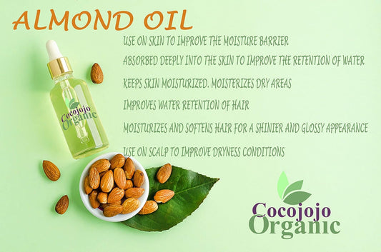 cocojojo Pure Bitter Almond Oil - Unrefined, Cold Pressed, Extra Virgin, All Natural - Perfect for Hair, Face, Skin, Nails (1 Gallon)