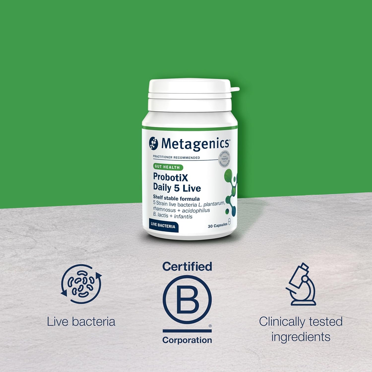 Metagenics ProbotiX Daily 5 Live Bacteria - Travel Friendly Supplement - Multi-Strain Formula - 30 Capsules : Amazon.co.uk: Health & Personal Care