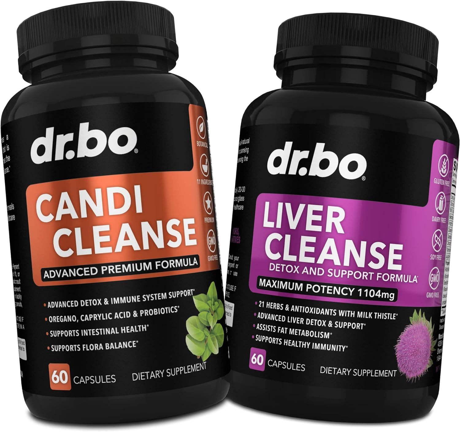 Candi Liver Cleanse Support Supplement - Balance Control Probiotic Complex Cleanser for Women & Men - Oral Herbal Oregano & Caprylic Acid Capsules, Gallbladder Care Capsules & Milk Thistle Dandelion