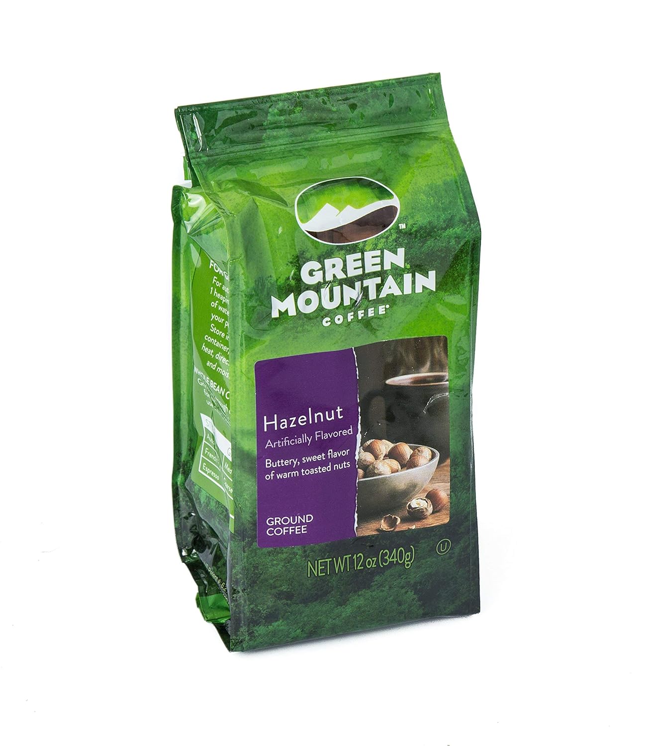 Green Mountain Coffee Roasters, Hazelnut, Ground Flavored Coffee, Light Roast, Bagged 12oz