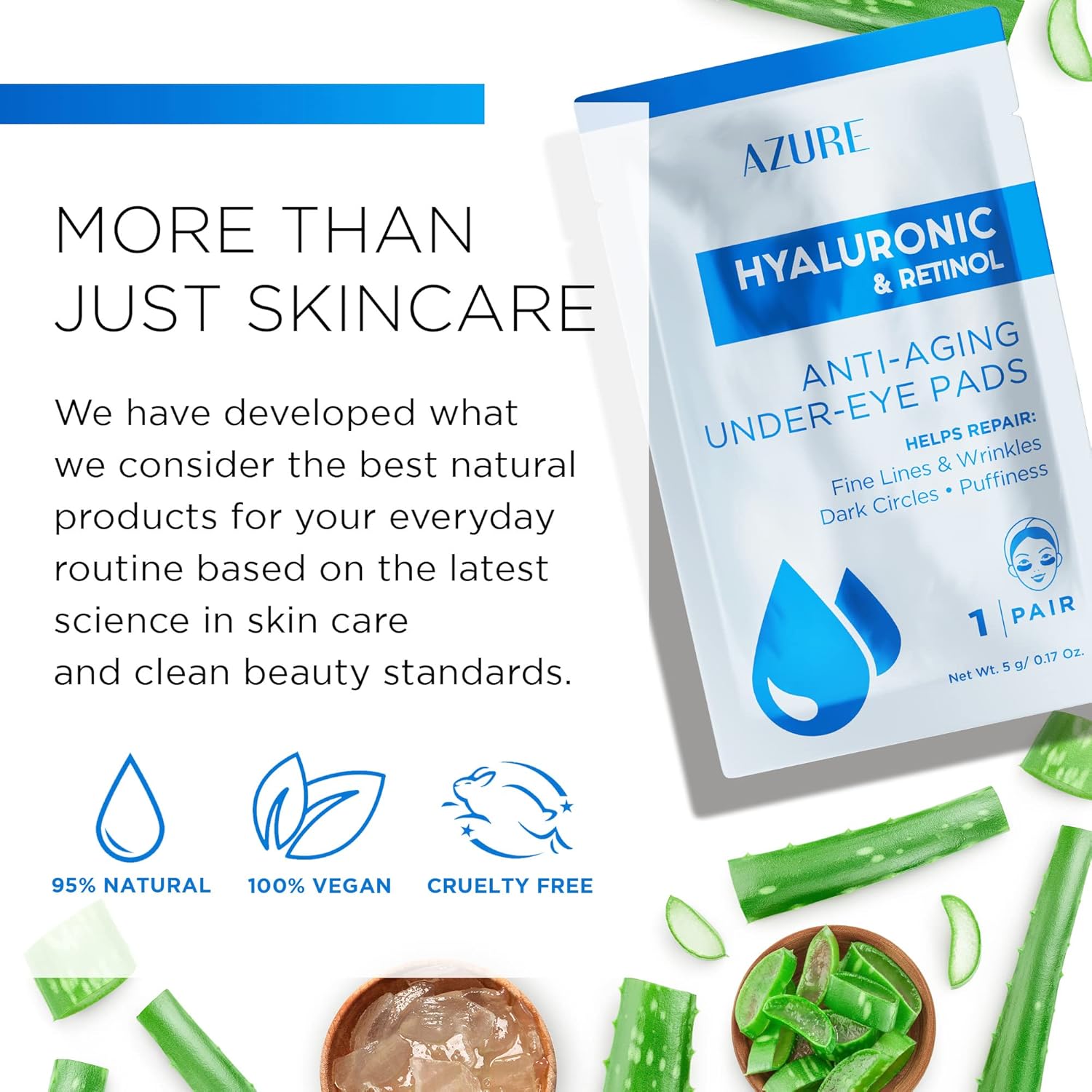 Azure Rose & Collagen Hydrating Under Eye Pads - Anti Aging, Revitalizing & Moisturizing Eye Mask Patches - Reduces Fine Lines, Wrinkles, Dark Circles & Puffiness - Skin Care Made In Korea - 10 Pairs : Beauty & Personal Care