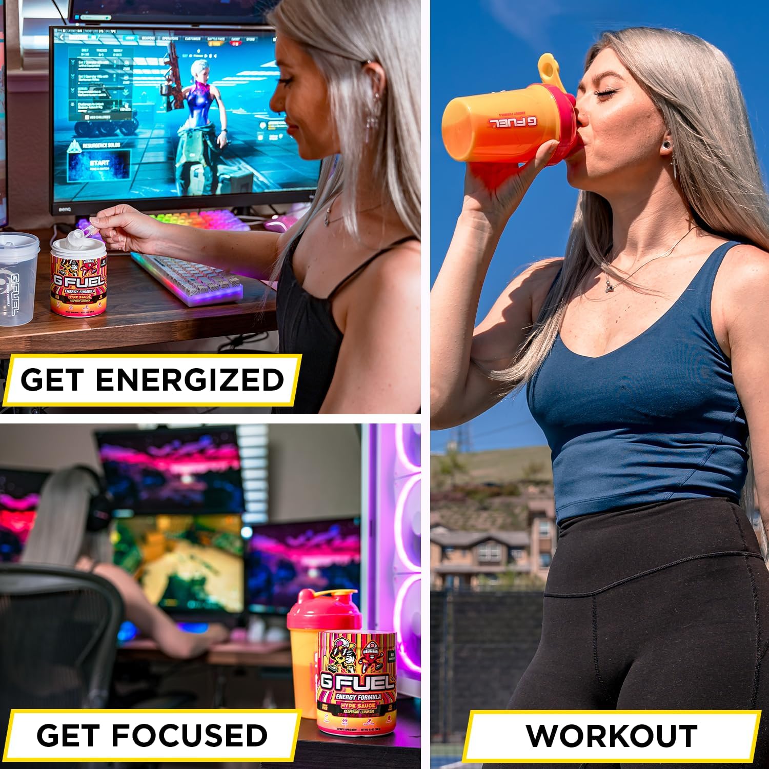 G Fuel Tropical Rain Energy Drink Powder, Pre Workout Caffeine Mix For Gaming, Sugar Free Focus Amino, Vitamin + Antioxidants, 9.8Oz (Fruit Medley, 40 Servings) : Health & Household