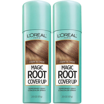 L'Oreal Paris Root Cover Up Temporary Gray Concealer Spray, Hair Color Spray With Filling & Thickening Coverage, Dark Blonde, Pack Of 2, Packaging May Vary