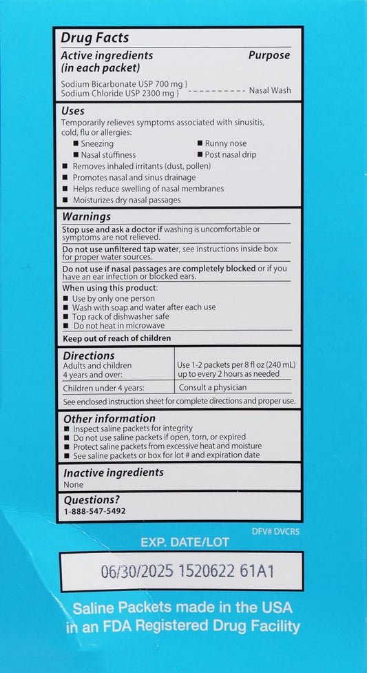 Rite Aid Neti Pot Nasal Rinse Kit With 30 Salt Packets - 1 Kit | Sinus Rinse For Adults & Children | Sinus Relief