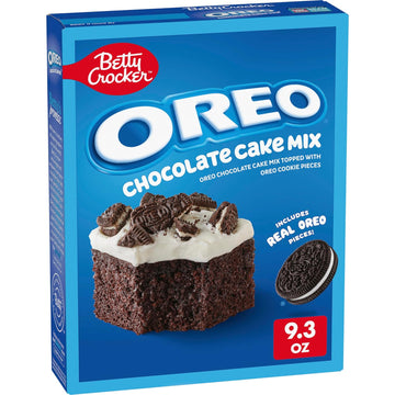 Betty Crocker OREO Chocolate Cake Mix, Chocolate Cake Baking Mix With OREO Cookie Pieces, 9.3 oz