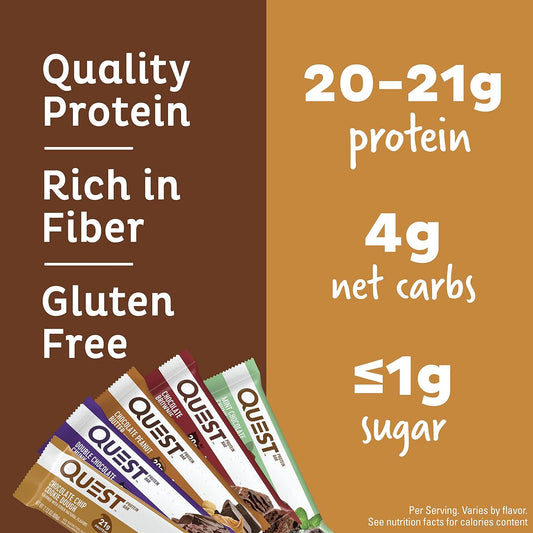 Quest Nutrition Chocolate Lovers Variety Pack, High Protein, Low Carb, Gluten Free, Keto Friendly, 12 Count