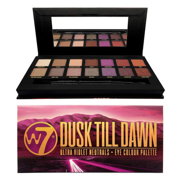 W7 Dusk Till Dawn Eyeshadow Palette - 14 Purple, Neutral Shades - Flawless Long-Lasting Makeup