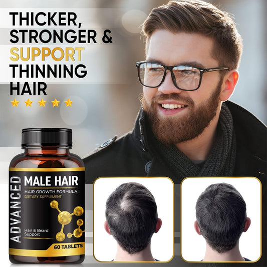 Hair Growth Vitamins For Men-Anti Hair Loss Support Vitamins Pills & Dht Blocker For Men.Regrow Hair & Beard Growth Supplement For Thicker Fuller & Stronger Hair. Support Thinning Hair With Biotin