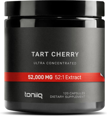 Toniiq Ultra High Strength Tart Cherry Capsules - 52,000Mg 52X Concentrated Extract - Highly Concentrated And Bioavailable - 120 Capsules