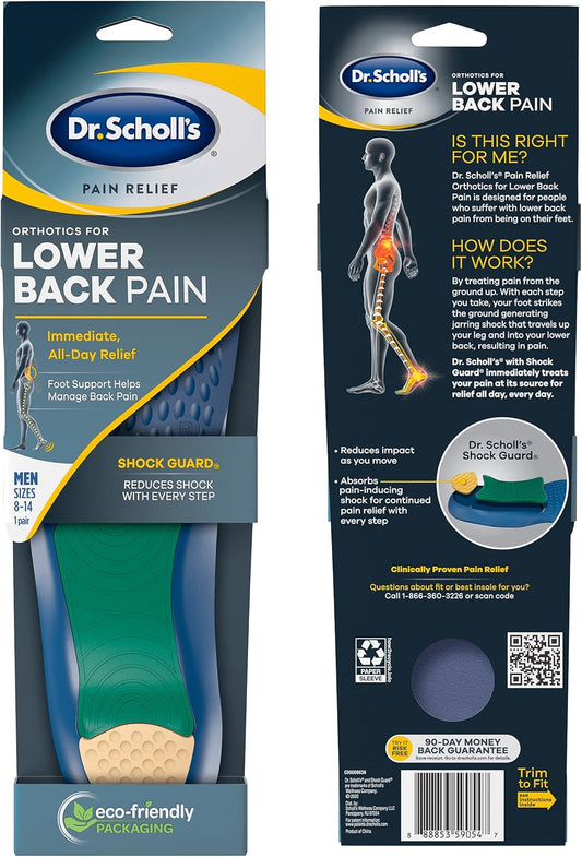 Dr. Scholl'S Lower Back Pain Relief Orthotics // Clinically Proven Immediate And All-Day Relief Of Lower Back Pain (For Men'S 8-14, Also Available For Women'S 6-10)