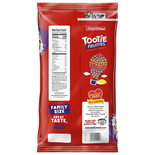 Malt-O-Meal Tootie Fruities® Kids Breakfast Cereal, Family Size Bulk Bagged Cereal, 23 Ounce - 1 count