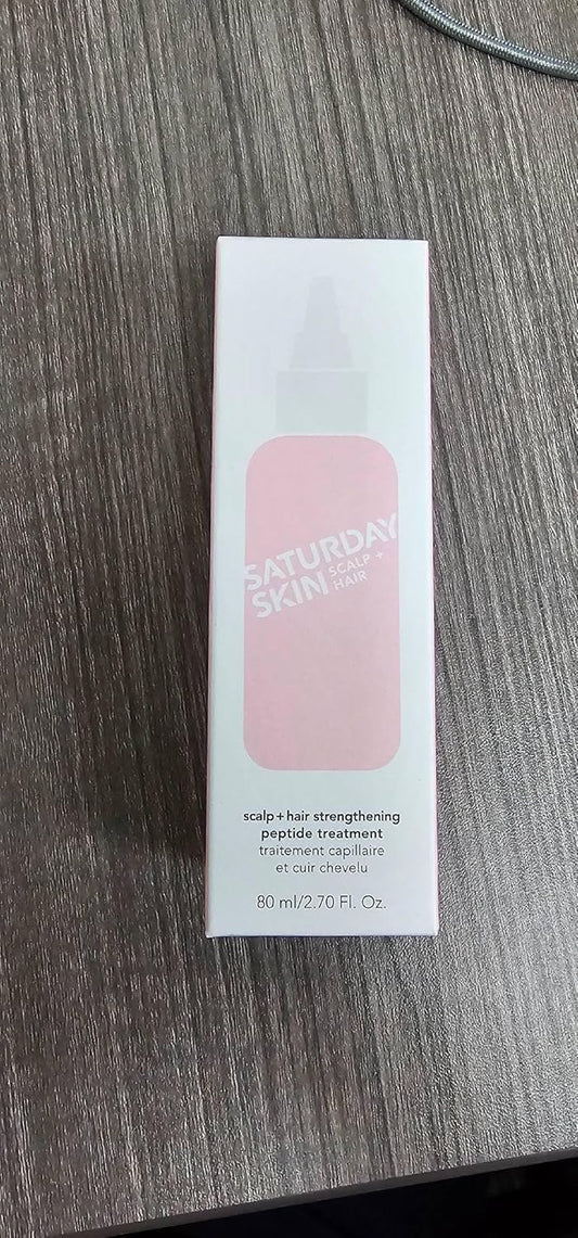 Saturday Skin Scalp + Hair Strengthening Peptide Treatment Overnight Serum Awakened Pepped Nourished Thicker Longer For Thin & Dry Hair Collagen Keratin (2.70 Fl. Oz.)
