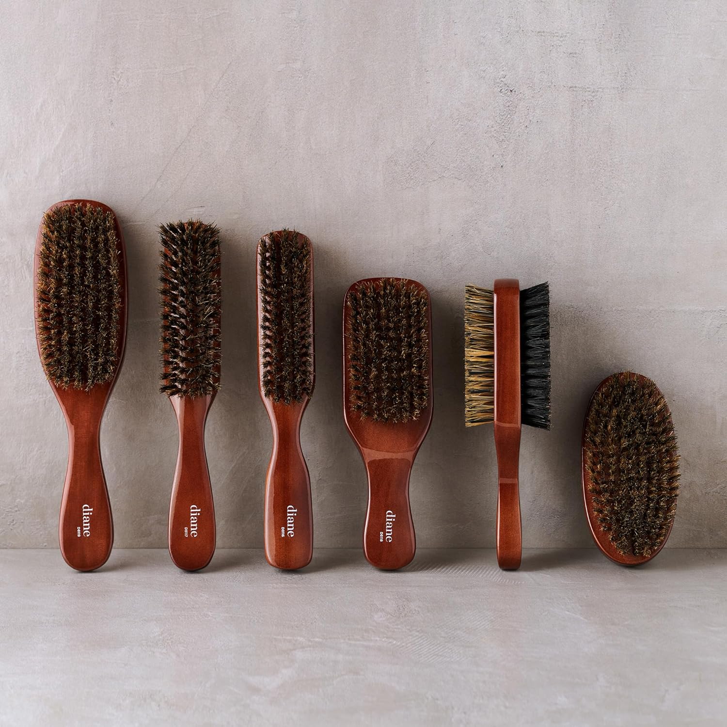 Diane Premium 100% Boar Bristle Styling Brush for Men and Barbers – Medium Bristles for Thick Coarse Hair – Use for Detangling, Smoothing, Wave Styles, Soft on Scalp, Restore Shine and Texture : Hair Brushes : Beauty & Personal Care