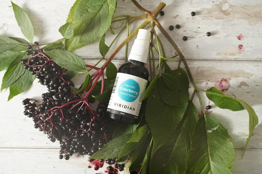 Viridian -100% Organic Elderberry Throat Spray - Fresh Extracts With Manuka 50Ml