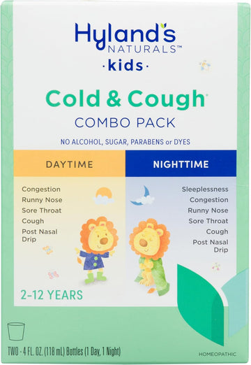 Hyland'S Kids Cold & Cough, Day And Night Combo Pack, Cold Medicine For Ages 2+, Syrup Cough Medicine For Kids, Nasal Decongestant, Allergy Relief, 4 Fl Oz (Pack Of 2)