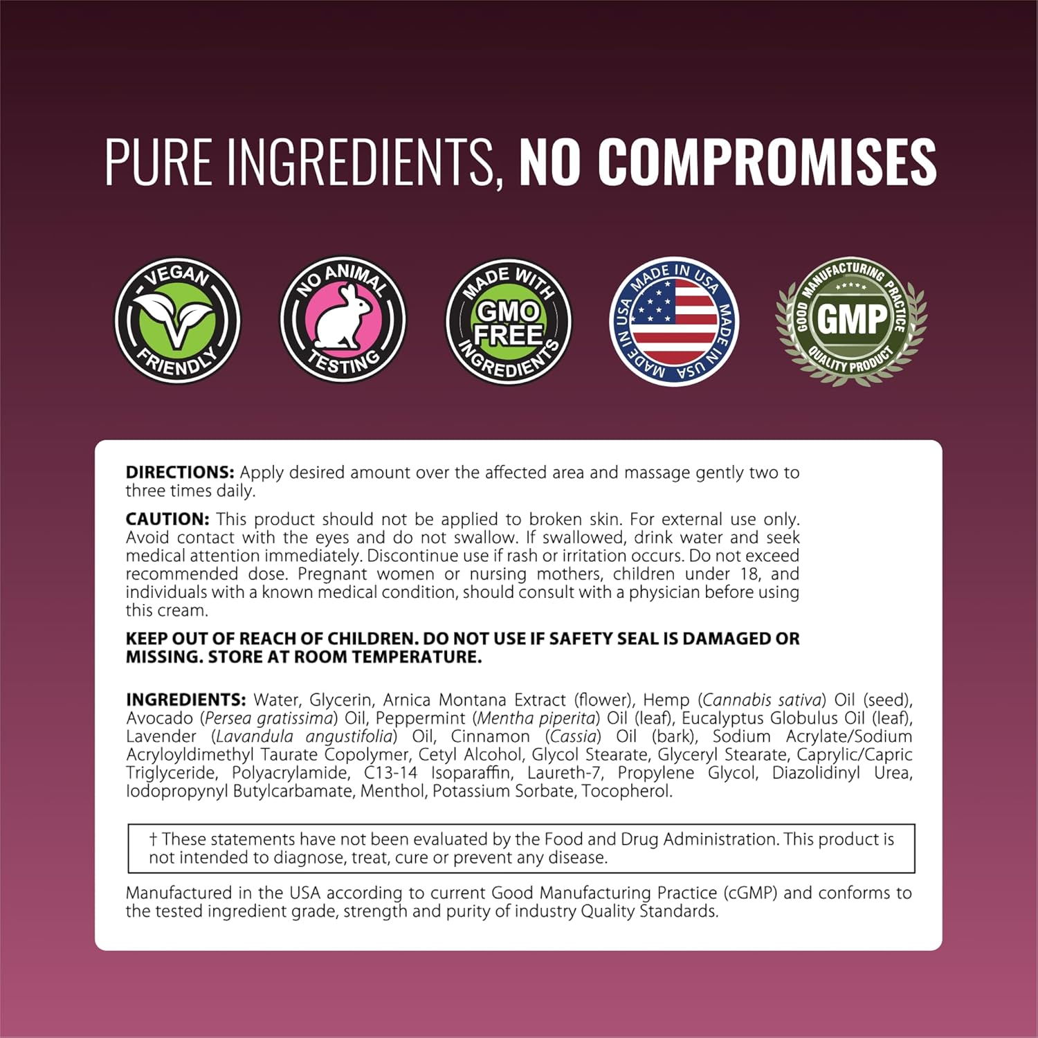 Approved Science Bruise Cream - Arnica And Lavender - Soothe And Fade Bruises - 2 Fl. Oz - Vegan : Health & Household