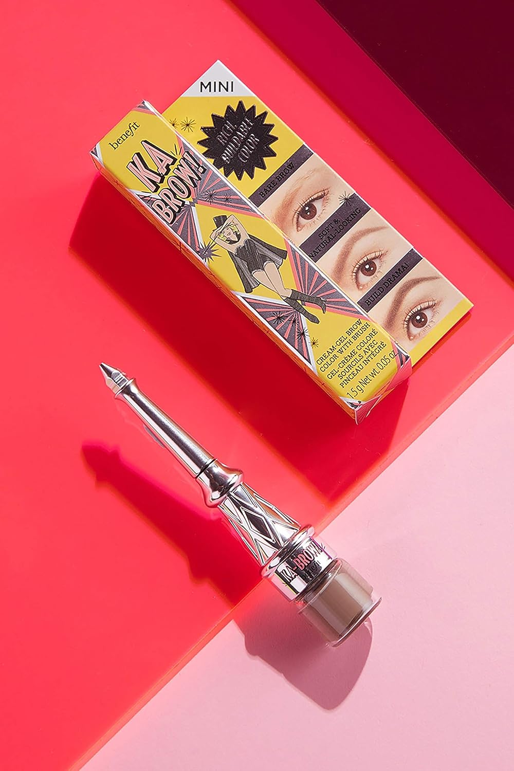 Benefit Ka-Brow! Eyebrow Cream-Gel Colour Travel Sized Mini 1.5 G Net Wt. 0.05 Oz. Cream-Gel Brow Colour With Brush Shade: 03 Medium