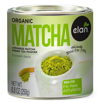 Elan Organic Matcha Tea Powder, Non-Gmo, Vegan, Gluten-Free , 8.8 Oz