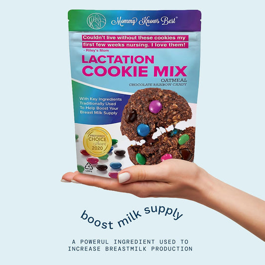 Lactation Cookies Mix - Oatmeal Breastfeeding Cookie Supplement Support for Breast Milk Supply Increase (Rainbow Candy) 16oz